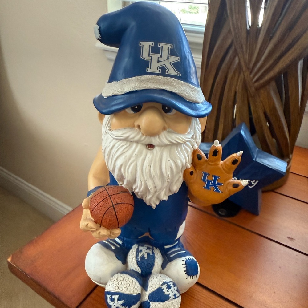 Blue and White UK Gnome Figurine